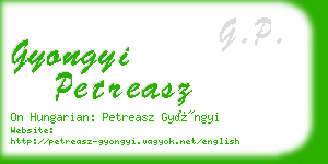 gyongyi petreasz business card